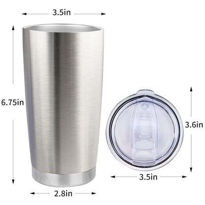 Zynkify 20oz Stainless Steel Tumbler Bulk with Lid, Travel Mug - Double Wall Vacuum Powder Coated Cup - Stainless steel, 6 Pack