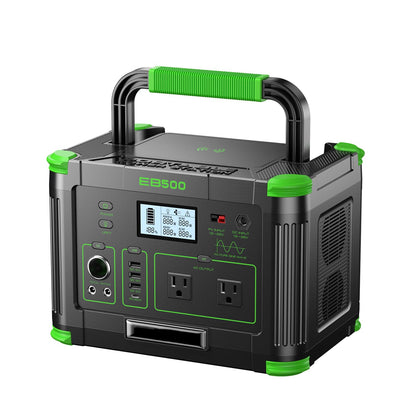 500W Portable Power Station, 519.48Wh Outdoor Solar Generator, 10-Port Powerhouse for RV/Van Camping Fishing Climbing Road Home Emergency