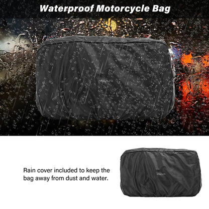 MOSISO Expandable Motorcycle Helmet Backpack Bag&Motorcycle Tail Bag with Expandable Capacity 32L-48L, Motorbike Rear Seat Trunk Gear Bag with Rain Cover&Shoulder Strap, Black