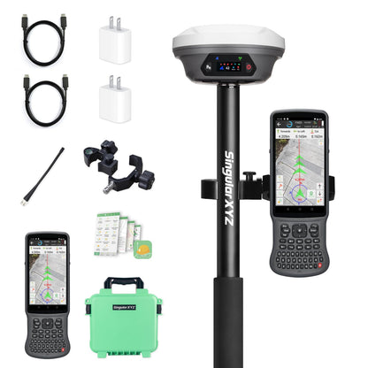 E1 Pro RTK GNSS Surveying Equipment, GNSS RTK GPS with IMU Rover Receiver, GPS RTK with Larger HD Color Screen and Handheld Collector, 1cm Accuracy, 60° Tilt Survey, 15km UHF Range