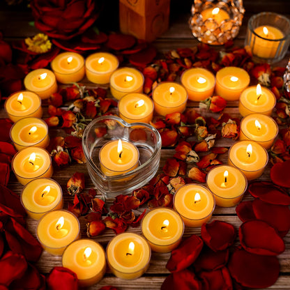 50 Packs Beeswax Tealight Candles Bulk,4 Hours 100% Pure Beeswax Tea Lights Candle in Clear Cup,Natural Scent Bees Wax Candles Small Smokeless Clean Burning Perfect for Home Decor for Party Christmas