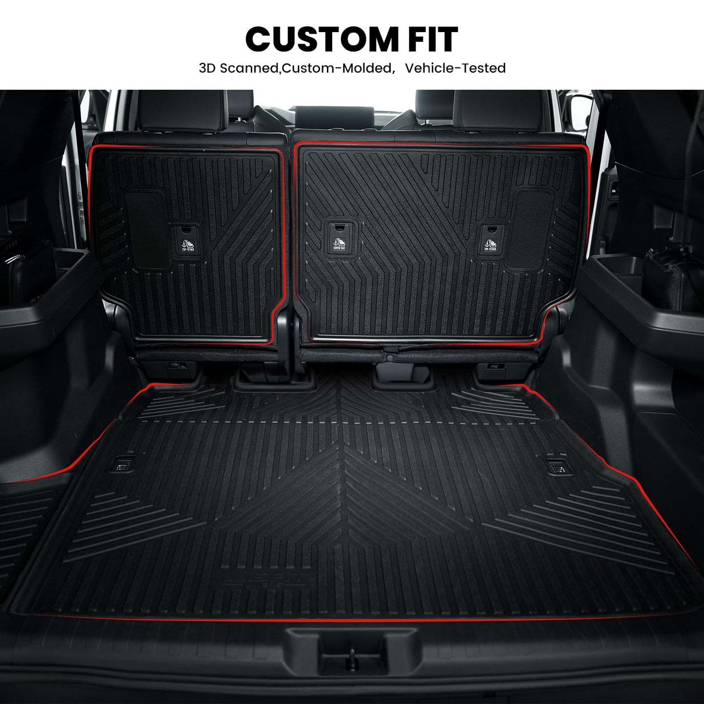 LASFIT Trunk Mat&Backrest Mat for Toyota 4Runner 2025-2026 5-Seater Gas Only(Not Fit Hybrid or 7-Seater), All Weather TPE Custom Fit Cargo Liner for 6th gen 4Runner SR5/TRD/Limited Cargo Mat