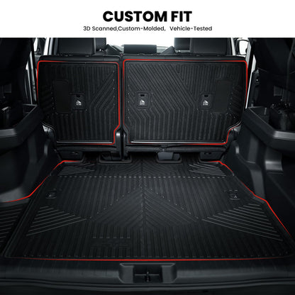 LASFIT Trunk Mat&Backrest Mat for Toyota 4Runner 2025-2026 5-Seater Gas Only(Not Fit Hybrid or 7-Seater), All Weather TPE Custom Fit Cargo Liner for 6th gen 4Runner SR5/TRD/Limited Cargo Mat