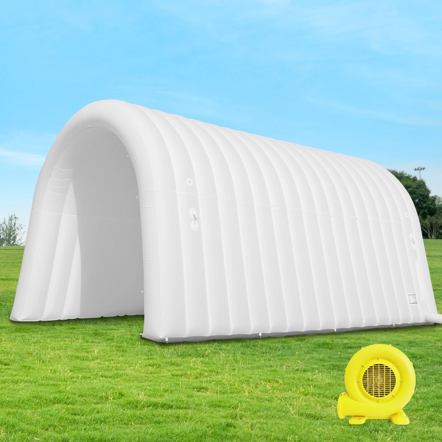 20X10x10Ft Inflatable Sports Tunnel Entrance with Blower Inflatable Tunnel Tent for Business Advertising Event Exhibition（White）