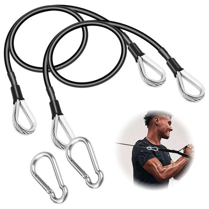 AccEncyc Cable Attachments for Gym, 2PCS Gym Cable Extension Compatible with Gym Accessories, Gym Cable Machine for LAT/Tricep Pull Down, Leg Extensions Machine (39inch)