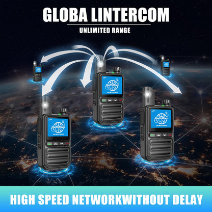 KAYOTOM Lifetime Free Unlimited Range Rapid Global Walkie Talkies PTT Push-to-Talk Over Cellular Nationwide 5000+ Miles POC 4G LTE Handheld Long Range Two Way Radio for Team Management (2Pack and SIM)