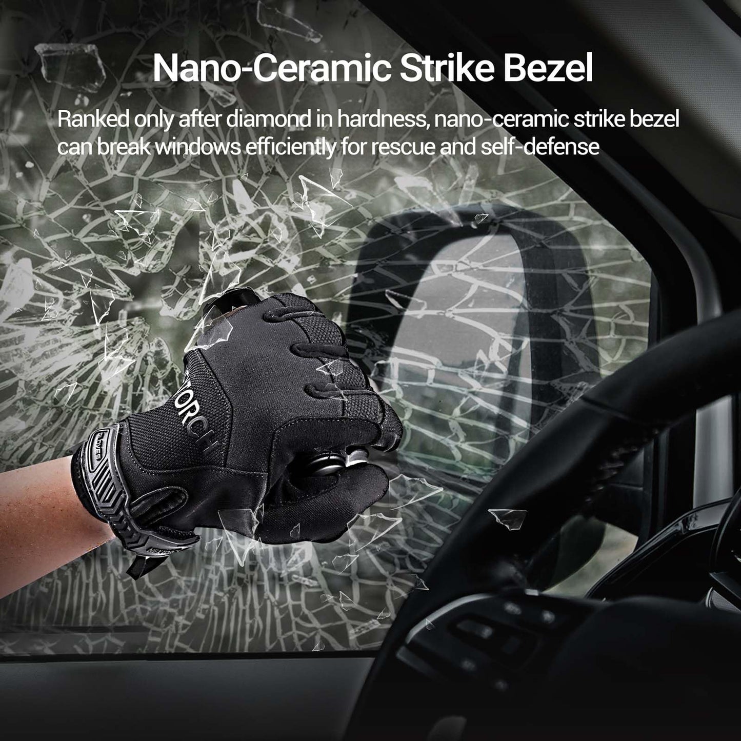 NEXTORCH TA21 Set Tactical Flashlight High Lumens, 1300 Lumens White Light and Red Light Rechargeable Flashlight with 4 Modes & Strobe & Ceramic Glass Breaker, Tactical Rings Included for Outdoor Use