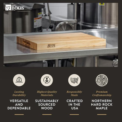 John Boos - Reversible Maple Wood Cutting Board | 20" x 15" x 1.75" - Platinum Commercial Series