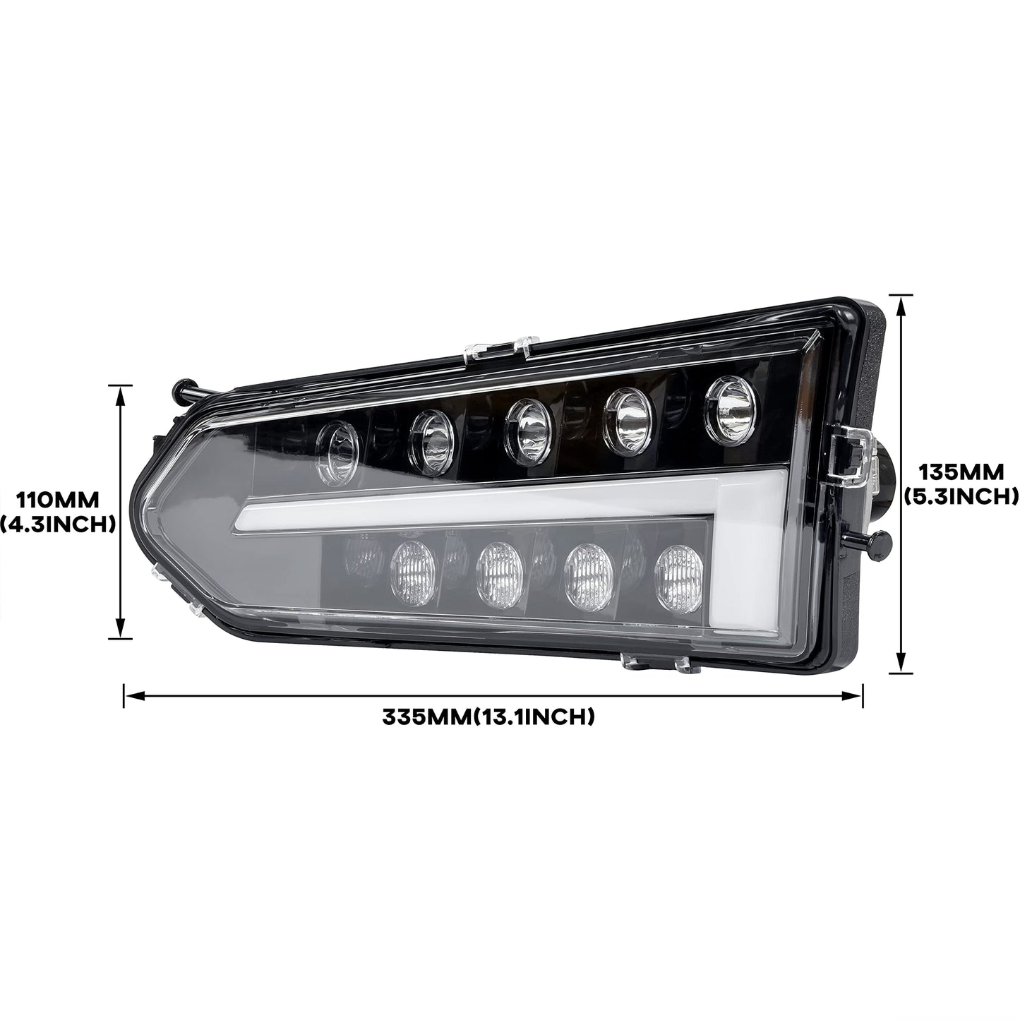 SAUTVS LED Headlights for Polaris Ranger 570 Mid Size, LED Head Lights Front Lamps with Turn Signal Lights DRL Halo Rings for Polaris Ranger 570 Mid-Size/Diesel/Crew 900/ Crew 570 Accessories(2PCS)