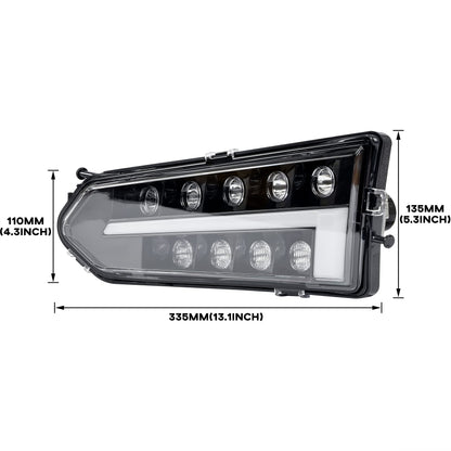 SAUTVS LED Headlights for Polaris Ranger 570 Mid Size, LED Head Lights Front Lamps with Turn Signal Lights DRL Halo Rings for Polaris Ranger 570 Mid-Size/Diesel/Crew 900/ Crew 570 Accessories(2PCS)