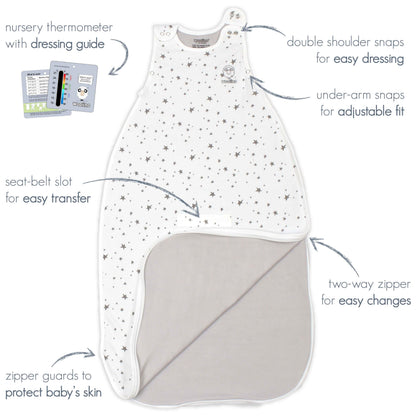 Woolino Merino Wool & Organic Cotton Baby Sleep Sack 2-24 Months – Ultimate 4-Season Baby Sleeping Bag, Universal Size Wearable Blanket, 2-Way Zipper & Adjustable Fit, Year-Round Use - Polar Bear