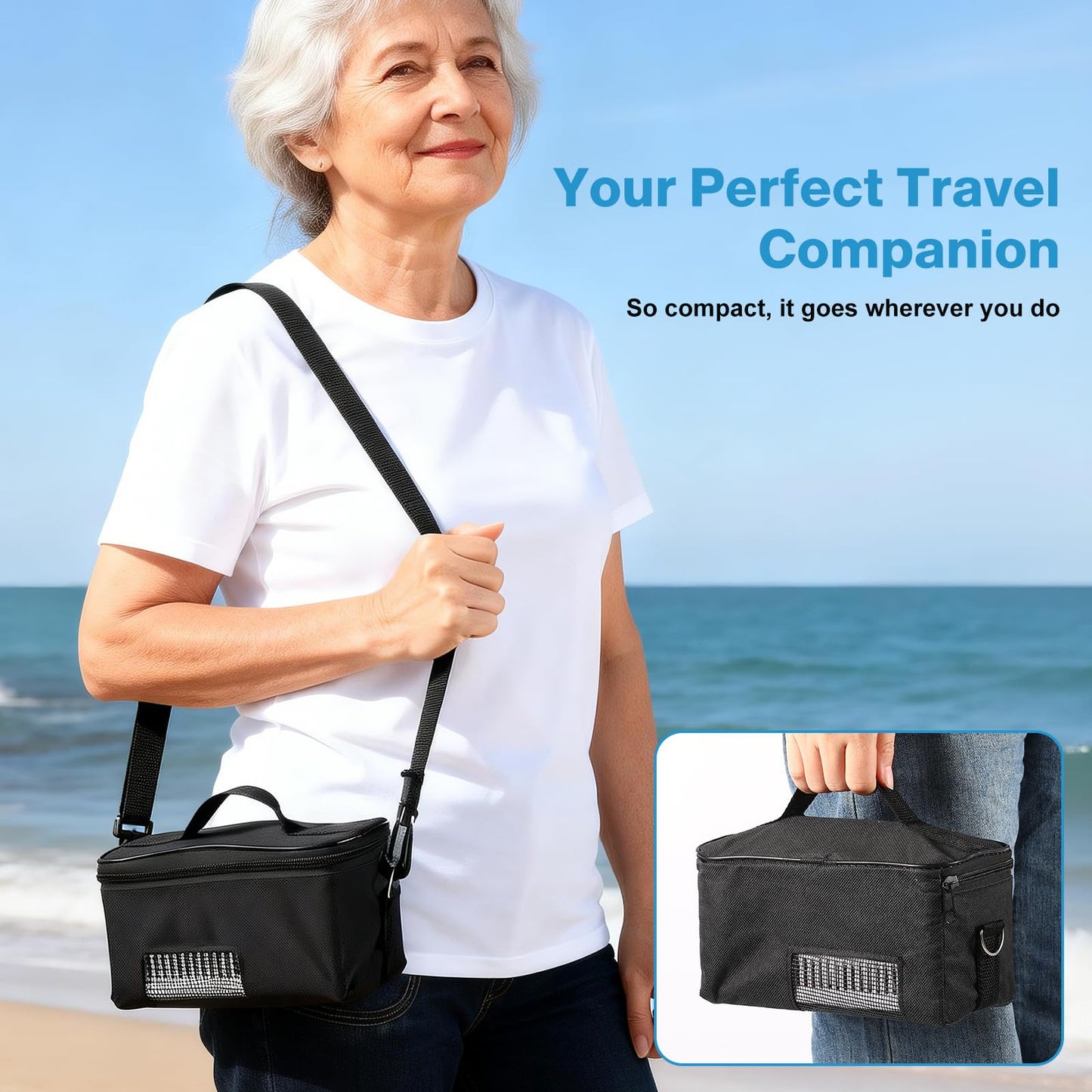Portable Insulin Cooler Travel Case - Large Capacity Diabetic Insulin Refrigerator with Digital Thermostat (0°-18°), LCD Display, for Insulin Pens Storage, Car/Home/Power Bank Compatible,FAA-Compliant