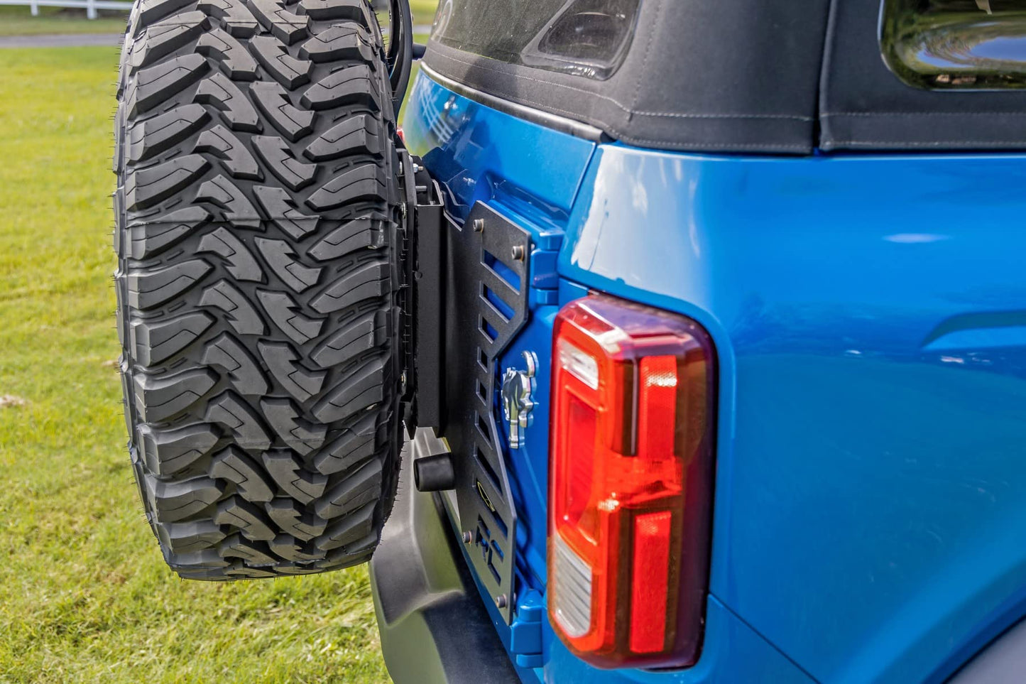 Rough Country Spare Tire Relocation Kit for Ford Bronco (2021-2025) - Bolt-on Reinforced Bracket, Fits up to 35" Tire
