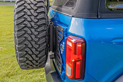 Rough Country Spare Tire Relocation Kit for Ford Bronco (2021-2025) - Bolt-on Reinforced Bracket, Fits up to 35" Tire