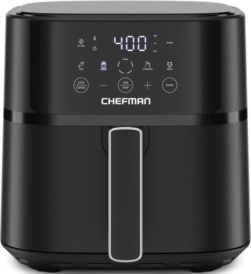 Chefman Air Fryer - 6 QT Compact Air Fryer with Hi-Fry Technology & Touchscreen Controls - Black