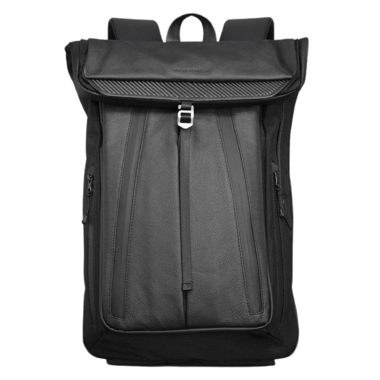 The Frenchie Co. - Work/Travel Speed Backpack - Expandable 23-30 L Laptop Pack - Anti-theft magnetic closure - Ballistic nylon body with full-grain Italian leather trim