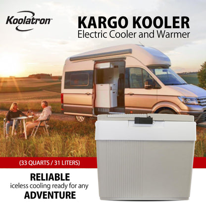Koolatron 12V Iceless Cooler & Warmer – Portable Electric Cooler/Nevera Portátil Eléctrica for Car Truck Camper Boat, Hard Sided Mini Fridge for Camping Picnic Travel Lunch Food Drinks Office 33 qt