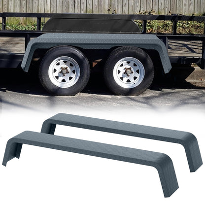 2 Pack Tandem Axle Trailer Fenders Fit for 13"-15" Tires,72-7/8"x10-1/4"x13" Heavy Duty Steel Trailer Fenders Double Axle Car Hauler,Cargo,Utility,Landscape Trailer