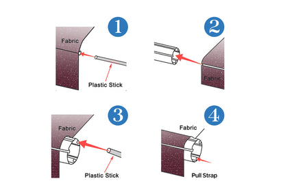 SunWave RV Awning Fabric Replacement | Premium Vinyl Canopy - Burgundy Fade (20')