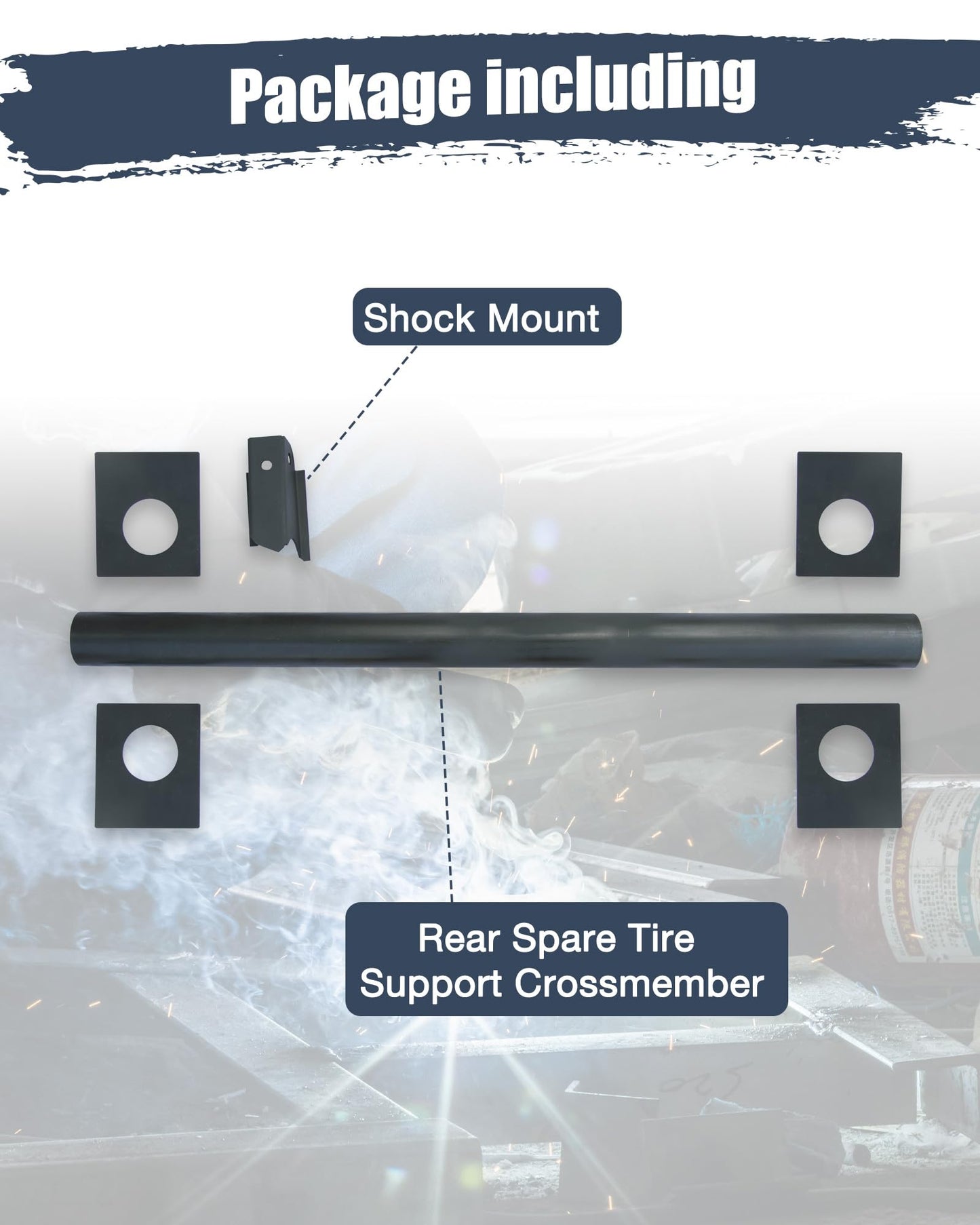Mountainpeak Rear Spare Tire Support Crossmember Frame with Shock Mount Fit for 2007-2017 Chevy Silverado & GMC Sierra, Rear Shock Mount Crossmember Fit for Chevy Crossmember Accessories
