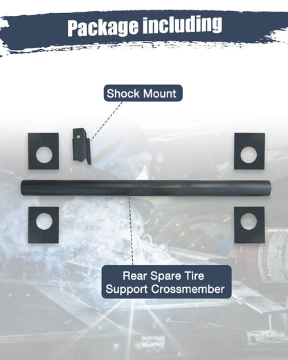 Mountainpeak Rear Spare Tire Support Crossmember Frame with Shock Mount Fit for 2007-2017 Chevy Silverado & GMC Sierra, Rear Shock Mount Crossmember Fit for Chevy Crossmember Accessories