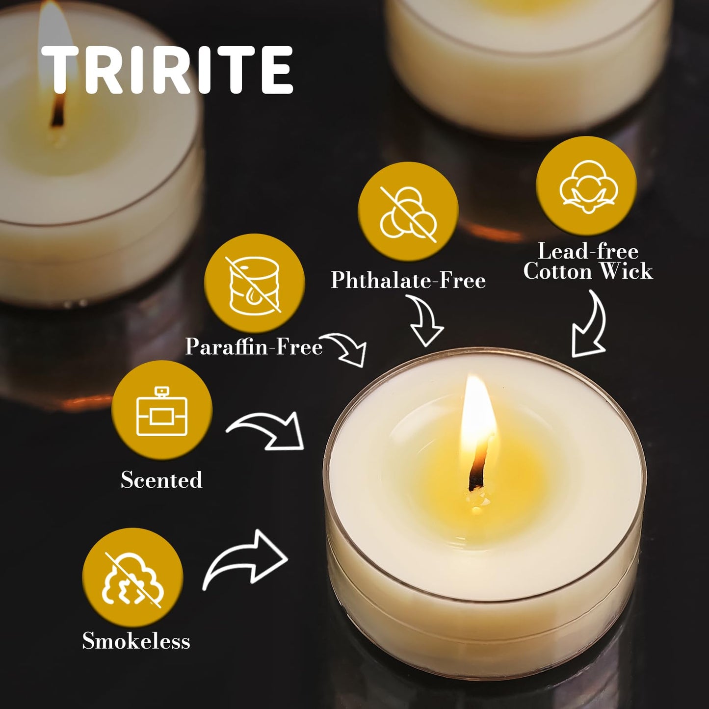 12 Pack Beeswax Tealights Candles, Rose Scented Tea Light Candle, 4 Hours White Tea Scented, Soy & Beeswax Candles with Essential & Natural Oils for Home & Party (Rose)