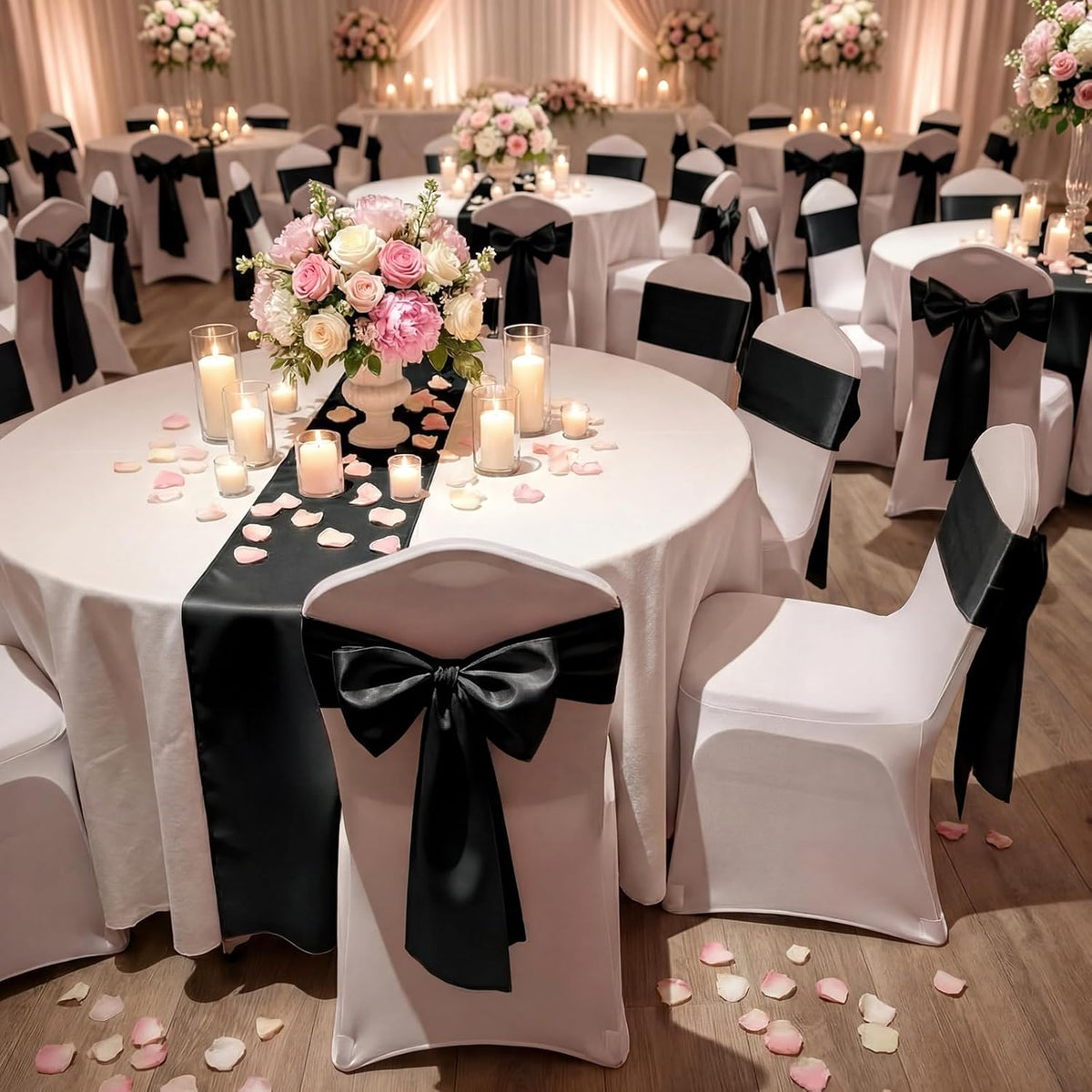 Suncalla Large Satin Bow Decorations - 3 Pcs 2 FT for Weddings, Parties & Home Decor | Black