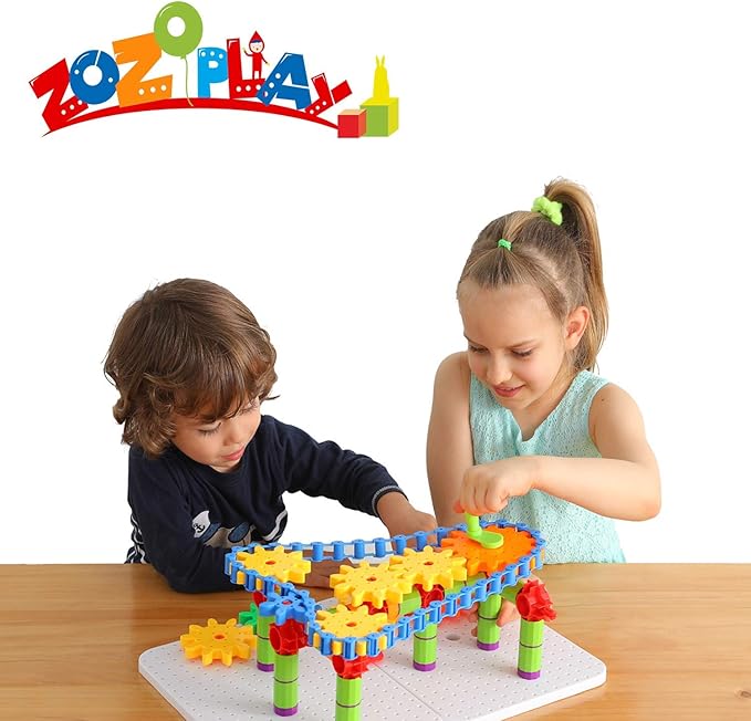 ZOZOPLAY STEM Learning Toy – 170 PCS Creative Engineering Gears &amp Construction Building Blocks Kids Gears Toy Educational Set for Boys and Girls Ages 6–8