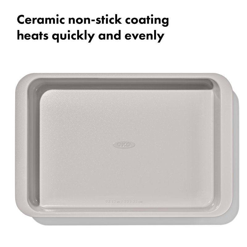 OXO Good Grips Non-Stick Pro Ceramic Coated Metal Bakeware 9” x 13” Cake Pan – Biscuit