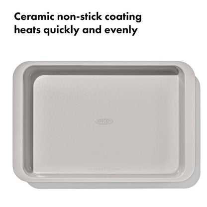 OXO Good Grips Non-Stick Pro Ceramic Coated Metal Bakeware 9” x 13” Cake Pan – Biscuit