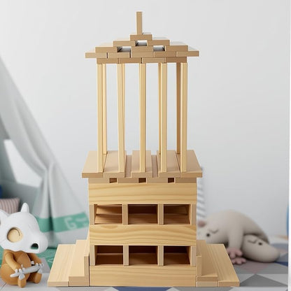 GIANT Wooden Building Blocks for Kids&amp Classrooms - 32Pcs Extra Large Pine Construction Planks 19.7 in Big Building Blocks Set for Outdoor &amp Indoor STEM Play Jumbo Preschool Educational Toy