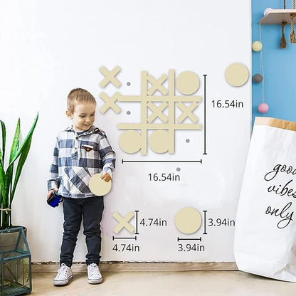 Magnetic Tic Tac Toe Wall-Mount Game Board GamesGame Room DecorKids&ampAdults Indoor Party Game
