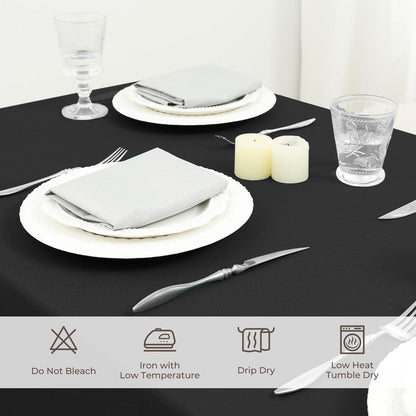 Romanstile Rectangle Tablecloth - Waterproof and Wrinkle Resistant Washable Polyester Table Cloth for Kitchen Dining/Party/Wedding Indoor and Outdoor Use (60 x 84 inch,Black)