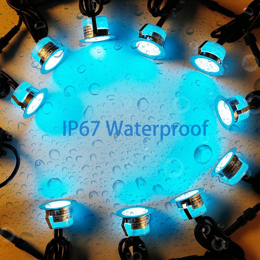 Smart WiFi LED Deck Lights 30 Pack, APP Control RGB Outdoor Lighting for Patio Deck Steps Landscape, Φ1.22" Low Voltage 12V Recessed Deck Lights Waterproof IP67,Compatible with Alexa/Google Home