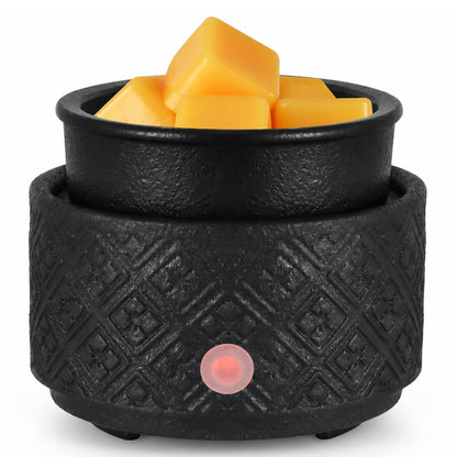 MOCOSA Wax Melt Warmer for Scented Wax,3-in-1Ceramic Wax Warmer Fragrances Candle Oils, Home Fragrance Burner,Electric Candle Warmer for Mom Women(Black)