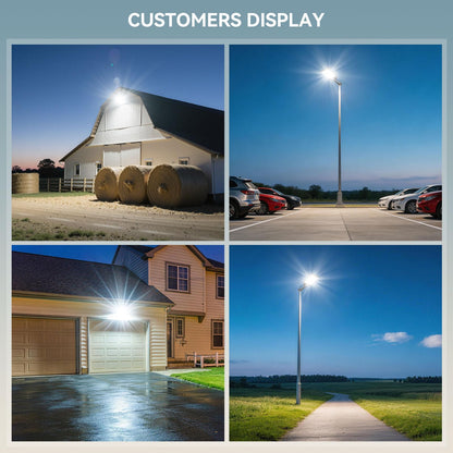 VOOJOY 8000W Solar Street Lights Outdoor Waterproof, Dusk to Dawn Solar Lights Outdoor, LED Flood Security Light with Motion Sensor and Remote Control for Yard, Parking Lot, Garage, Street, 3 Pack
