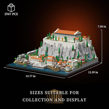 Architecture The Acropolis in Athens Building Sets Collectible Model for Adults Home Décor Model Building Kit Creative DIY Activity Famous Landmarks Collection (1947 Pieces)