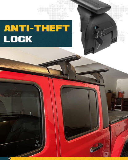 Trumgeta 330lbs Heavy Duty Roof Racks 3PCS Fit for Jeep Wrangler JK JL Gladiator JT 2007-2026 Hard Top 2 & 4 Door W/Anti-Theft Lock Cross Bars for Tent Travel Bike Kayak Snowboard