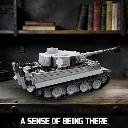 WW2 Tiger Heavy Tank S04 Building Sets Panzer VI Army Military Vehicles Collectible Model for Adults Boys 14+ 1544PCS White