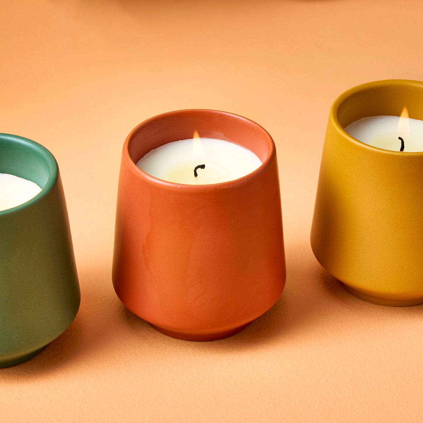 Modern Sprout - 2 in 1 Scented Candles with Seeds that Grows into Plants - 6 oz Soy Candle with 42 hr Burn time in Matte Glaze Ceramic Vessel - Rosemary, Thyme, & Lavender - Pack of 3