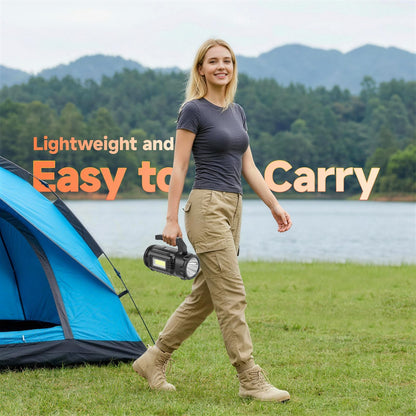 OGERY Rechargeable Flashlight, Multi-Tool Camping Lantern with 983LM, 9000 mAh Portable LED Camping Spotlight for Camping Emergency, Outdoor Hiking, Gray/Black