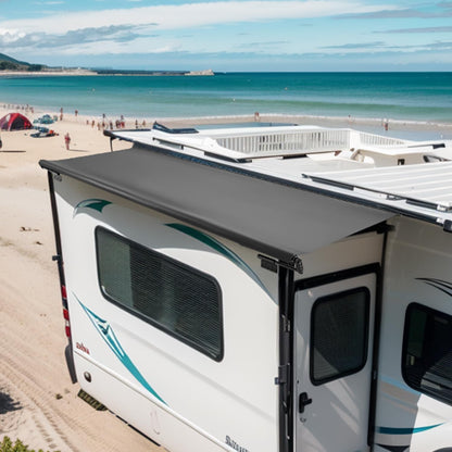 VEVOR Rv Slide Topper, 13'1" (12'7") Weatherproof Awning for RV Slide with Thicker Bracket, Heavy Duty Slide Topper Awning Fit for RV & Motorhome (Black)