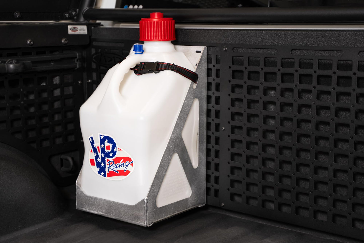Rago Fabrication 5 Gal Gas Jug Holder | Designed for Diverse Applications Such as Truck Bed, Garage, Trailer, Vehicle Molle Panels & More | Compatible with Rago, ADD Offroad, DV8 Offroad Molle Panels