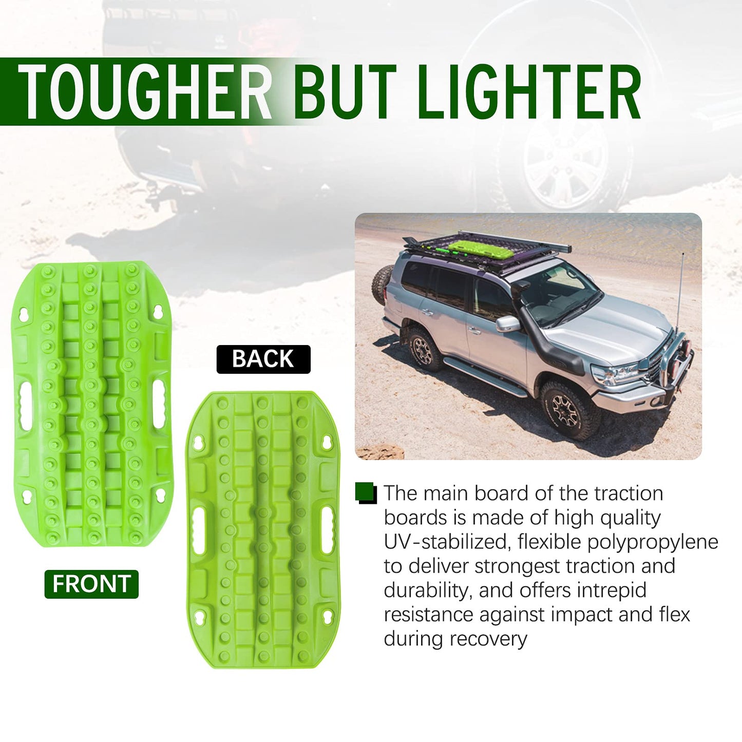 BUNKER INDUST Off Road Traction Boads + 3" x 20ft Recovery Straps + Pair 3/4 D Ring Shackles + Bag 35,000 lbs Tree Saver Winch Strap
