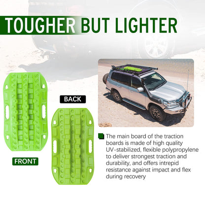 BUNKER INDUST Off Road Traction Boads + 3" x 20ft Recovery Straps + Pair 3/4 D Ring Shackles + Bag 35,000 lbs Tree Saver Winch Strap