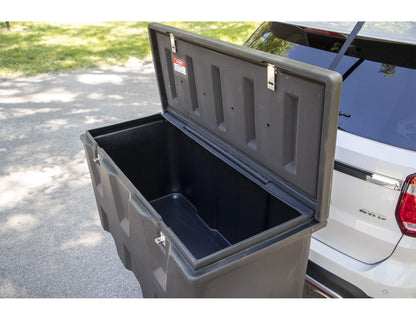 Buyers Products 1707020 Poly Hitch Mounted Cargo Carrier, 23x51x26, Includes Polyethylene Chest, Steel Frame, 5/8in. Hitch Pin, Waterproof Truck Bed Storage & Tool Box, Fits 2 in Receiver, Made in USA