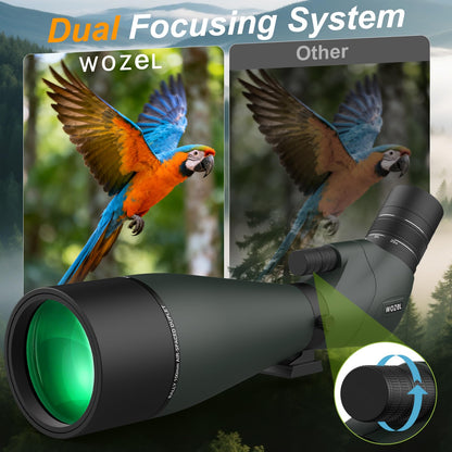 WOZEL 25-75x100 Spotting Scopes for Bird Watching - 45 Degree Angled BAK4 Prism High Definition Waterproof HD Spotter Scope for Bird Watching with Carrying Bag