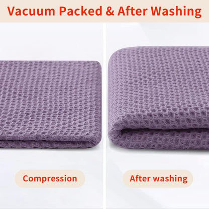 Homaxy 100% Cotton Waffle Weave Kitchen Dish Towels, Ultra Soft Absorbent Quick Drying Cleaning Towel, 13 x 28 Inches, 12-Pack, Lavender