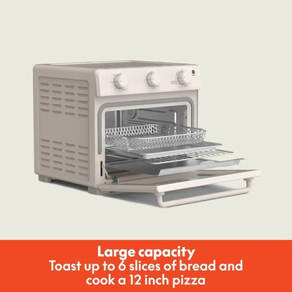 Bella Air Fry Toaster Oven - 7 Cooking Options, Dishwasher-Safe Trays, 1700W, Oatmilk Color
