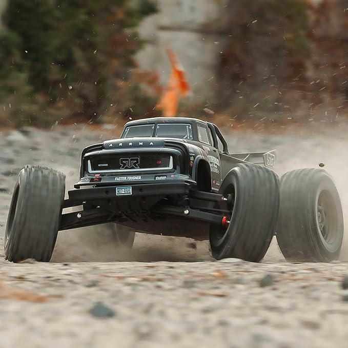 ARRMA RC Truck 1/8 Notorious 4X4 6S BLX BRUSHLESS V6 Stunt Truck RTR (Battery and Charger Not Included) (Black) ARA8611V6T1